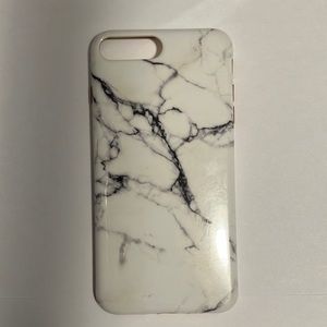 iPhone 7 Plus black white marble case.